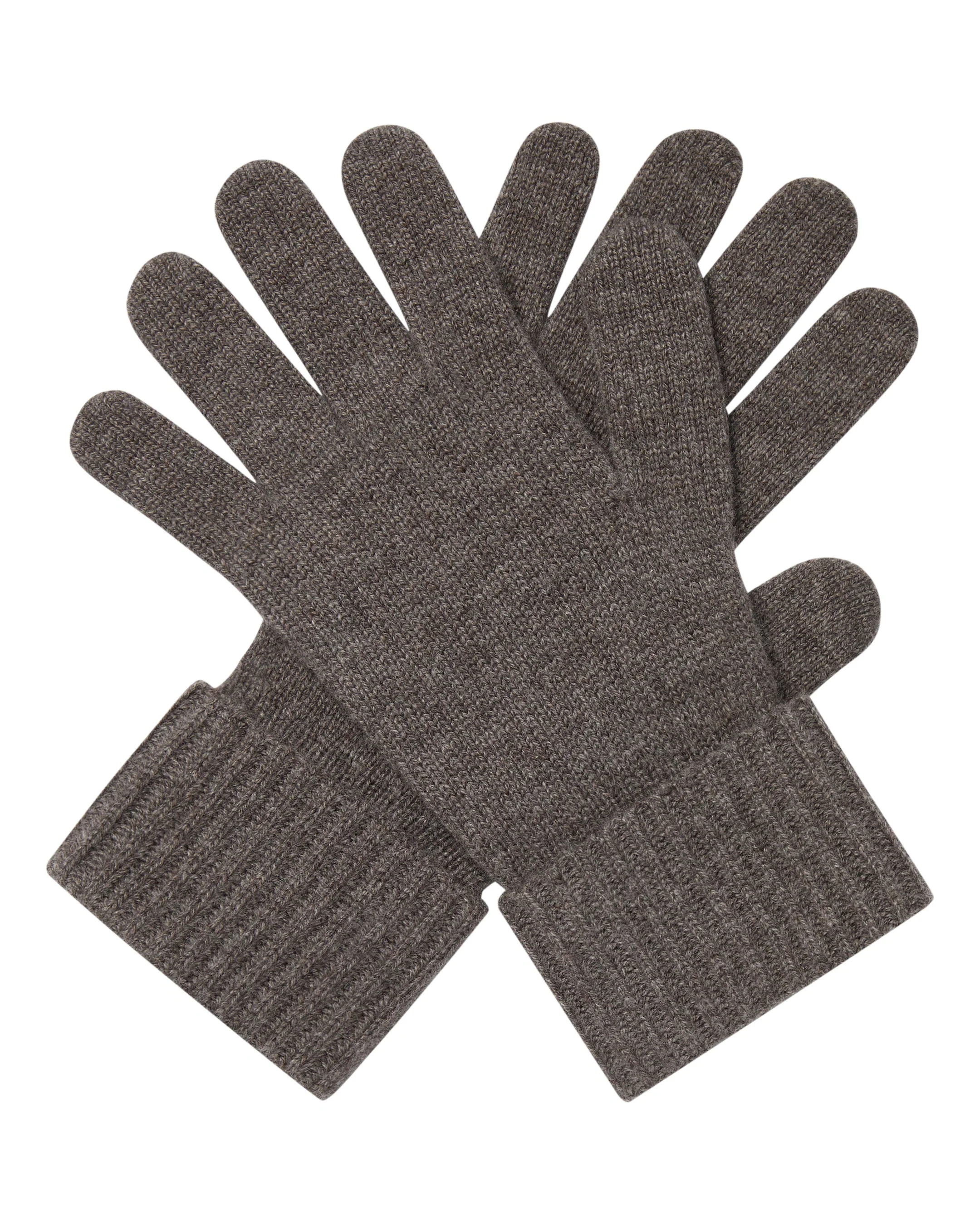 Women's Ribbed Cashmere Gloves Otter Brown
