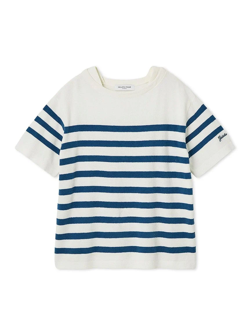 Airy Moco Mens Marine Border Pullover Tops