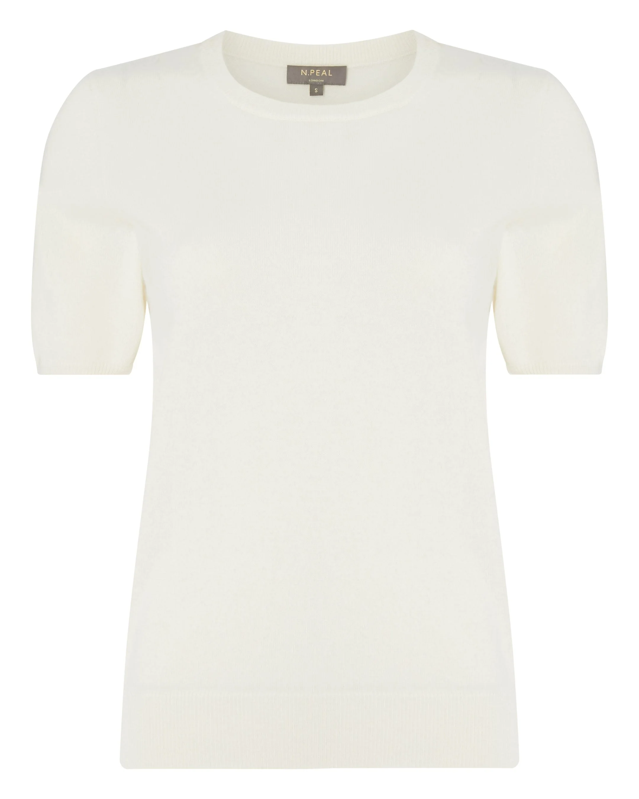 Women's Milly Classic Cashmere T-Shirt New Ivory White