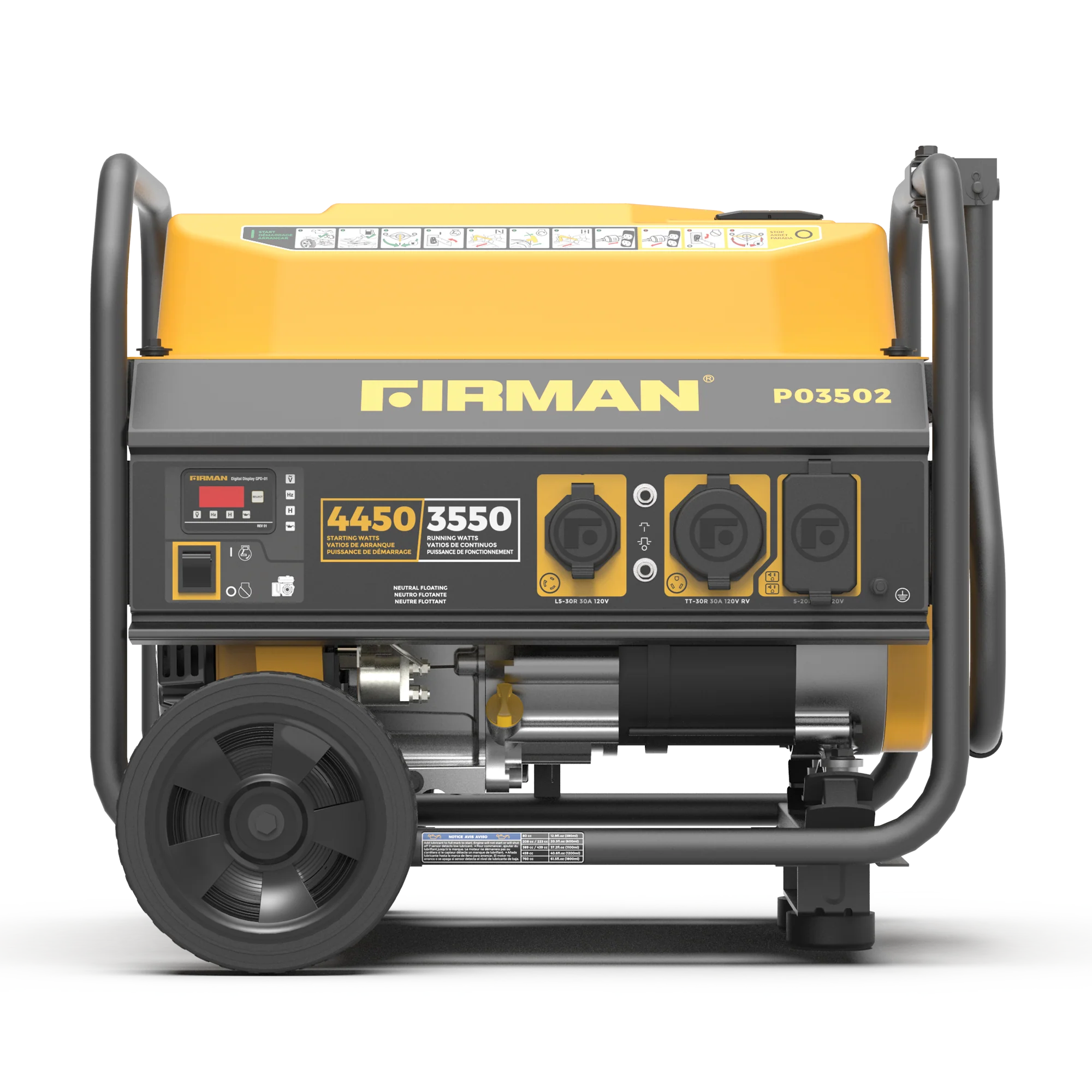 Gas Portable Generator 4450W Recoil Start 120V