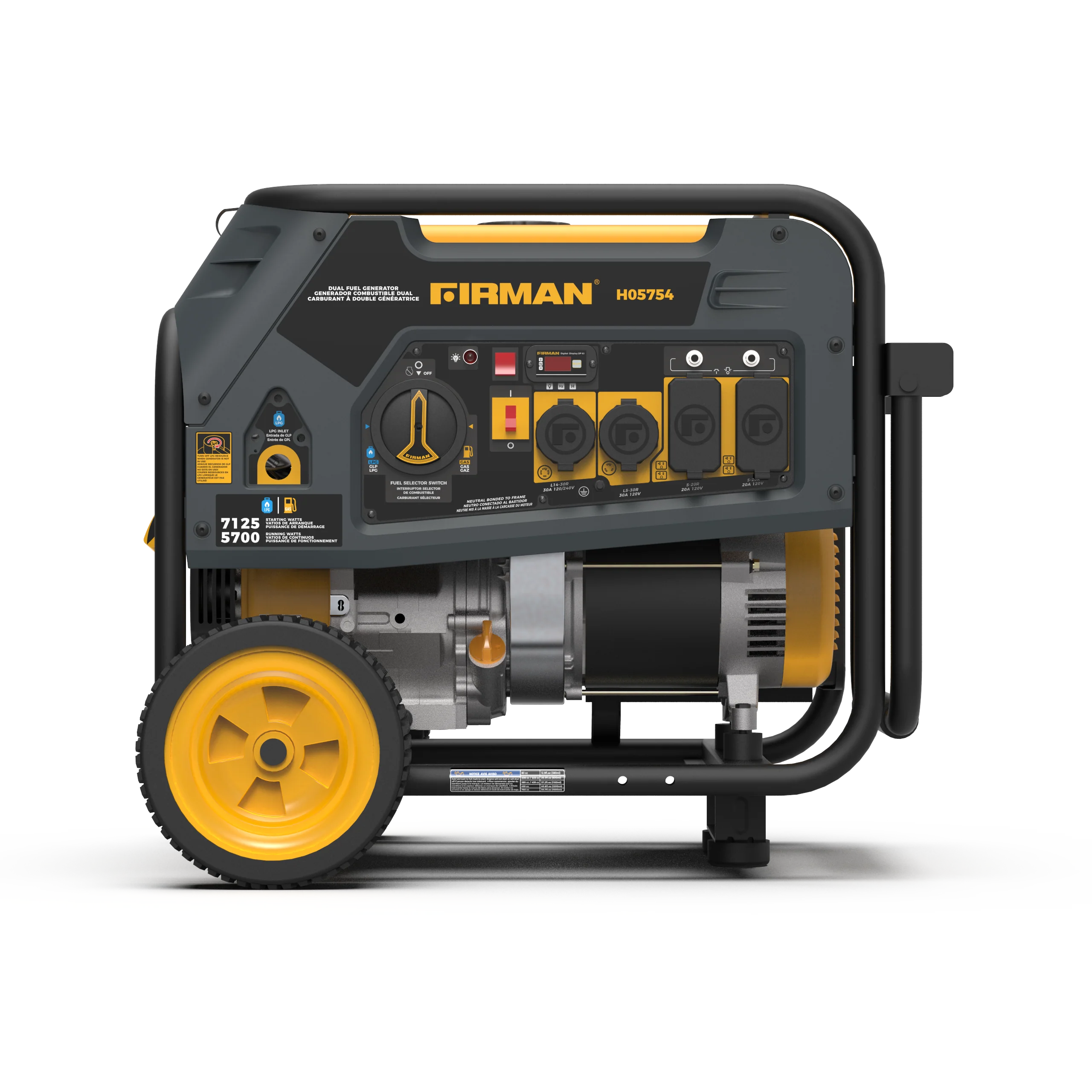 Dual Fuel Portable Generator 5700W Recoil Start 120/240V