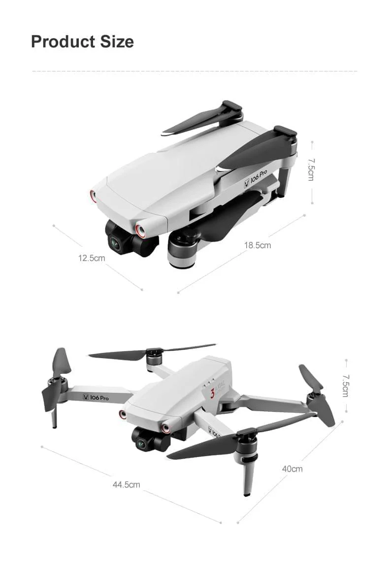 106 Pro Drone - GPS drone 4K HD 3-axis gimbal EIS electronic image stabilization Professional Camera Drone