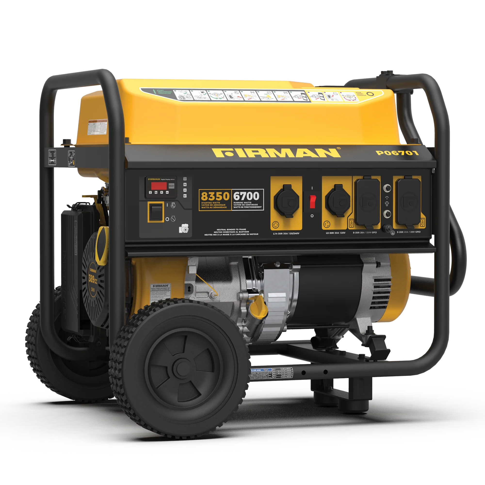 Gas Portable Generator 8350W Recoil Start 120/240V