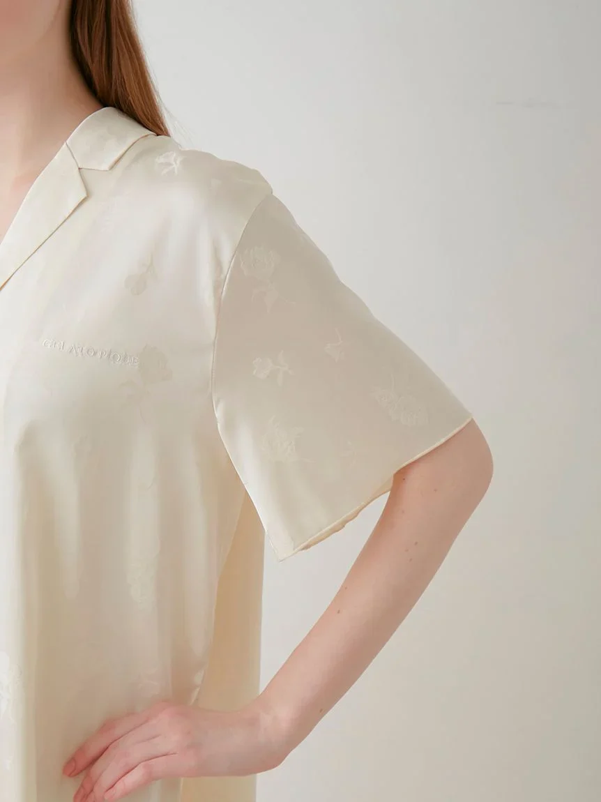 Flower Satin Pajama Sleep Shirt