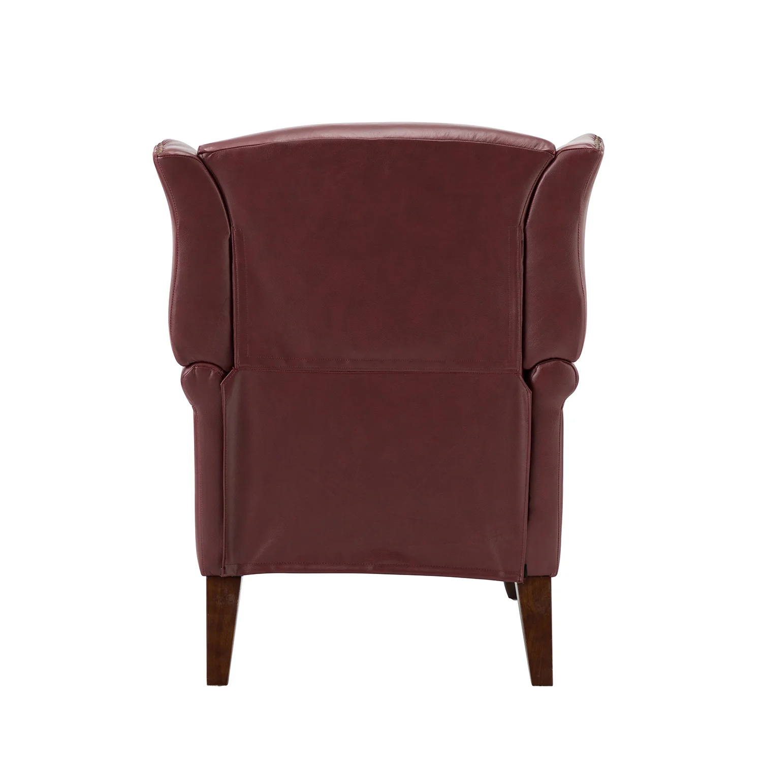 Baptist Genuine Leather Armchair in Burgundy