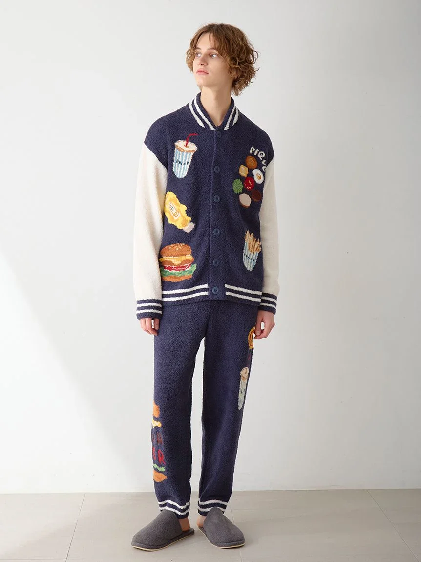 [Hirano Toshiyuki] Men's Powder Hamburger Jacquard Long Pants