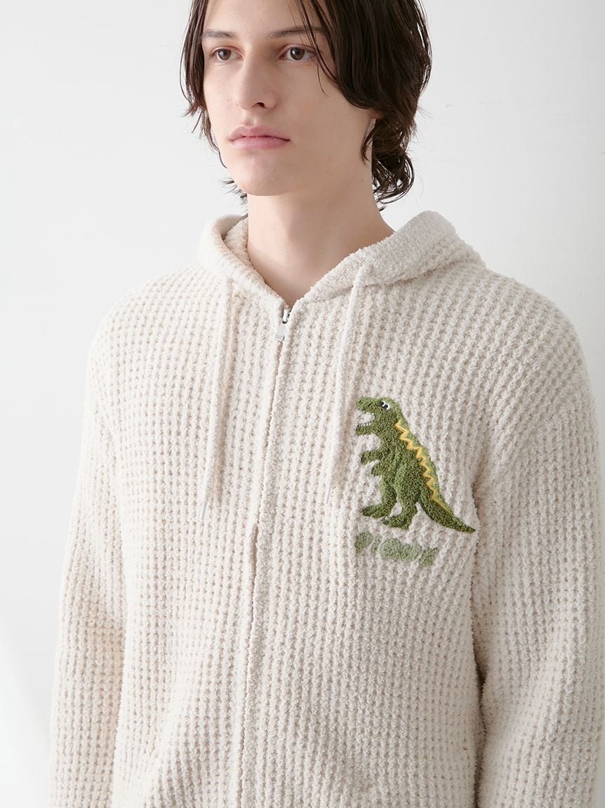 Mens Waffle Dinosaur Hoodie