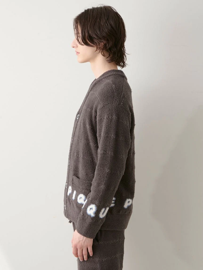 Night & Sweets MENS Baby Moco Pique Logo Jacquard Cardigan