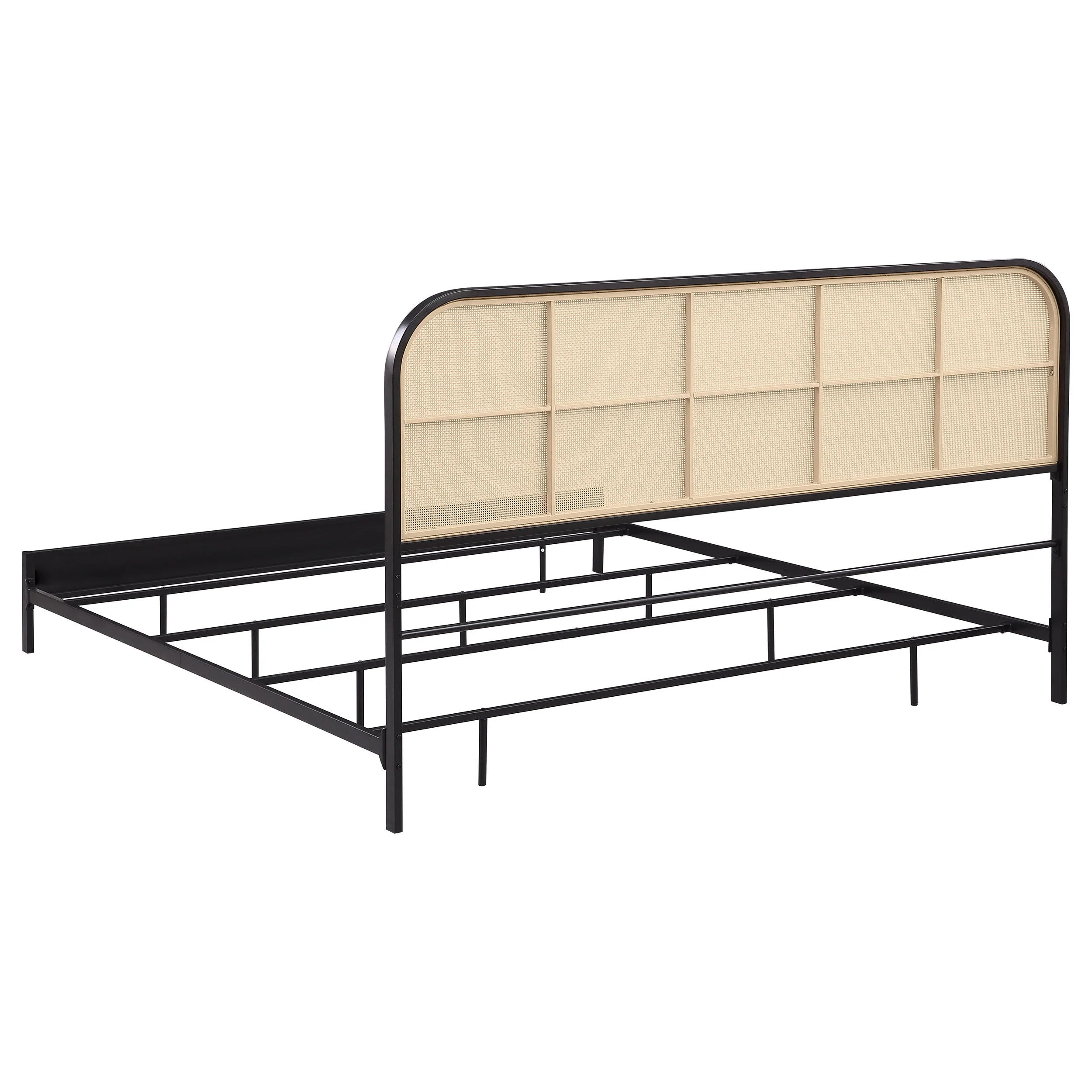Amherst Radio Weave Rattan Metal Bed Black
