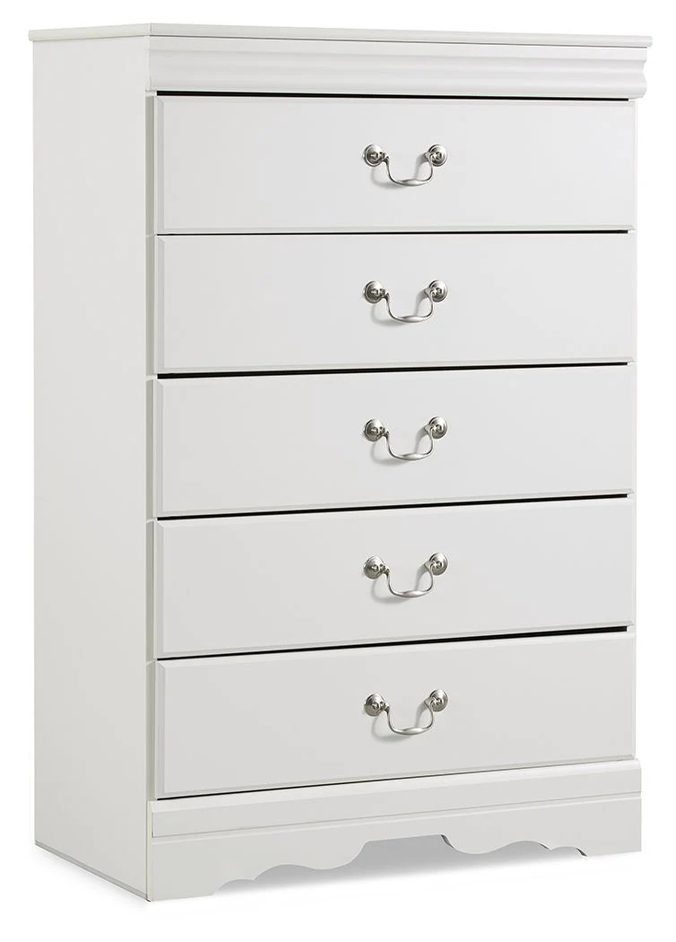 Anarasia - Five Drawer Chest - White