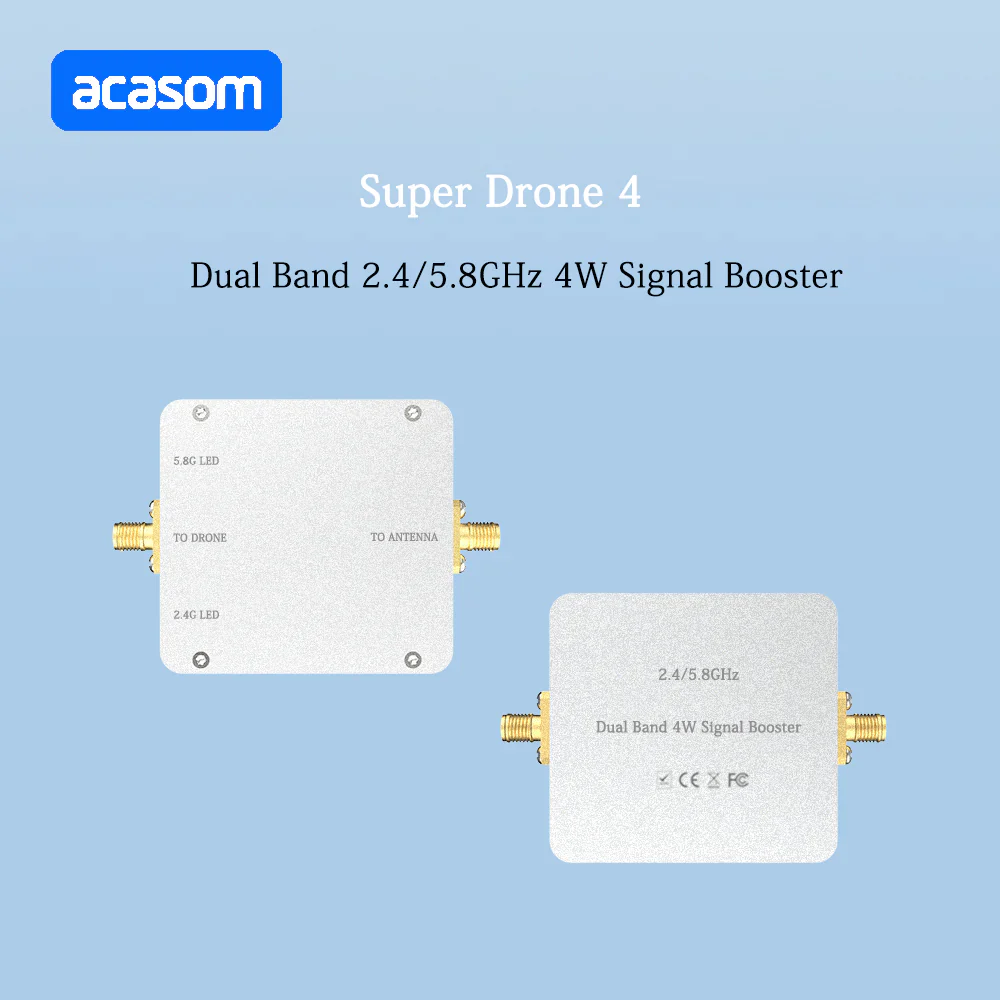 ACASOM 2.4G&5.8G 4W Dual Band Range Extender Amplifier Drone Signal Booster