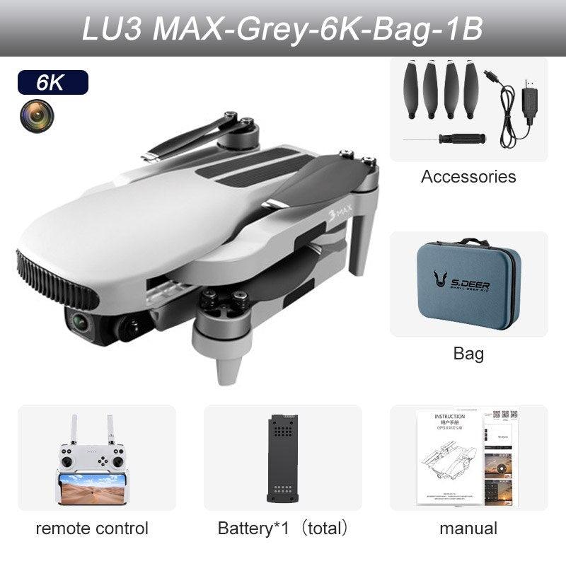 2023 New LU3 Max GPS Drone - 8K HD Dual Camera 5G Wifi FPV Optical Flow Brushless Motor Folding Quadcopter RC Distance 800M Gift Toys Professional Camera Drone