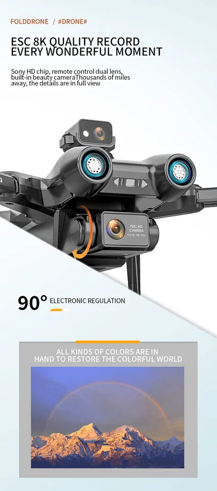 AE6 max 8k drone optical dual camera remote control obstacle avoidance gps drone FPV drone