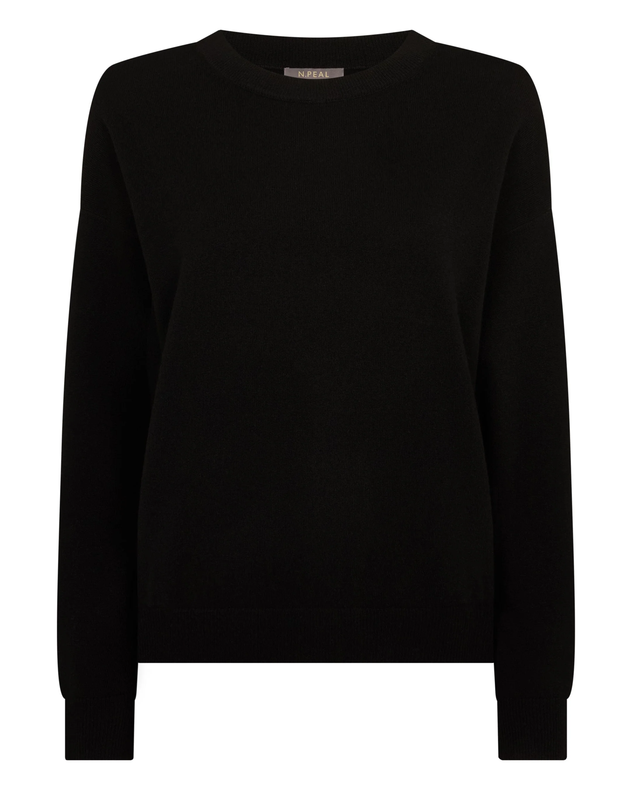 Women's Oversized Round Neck Cashmere Sweater Black