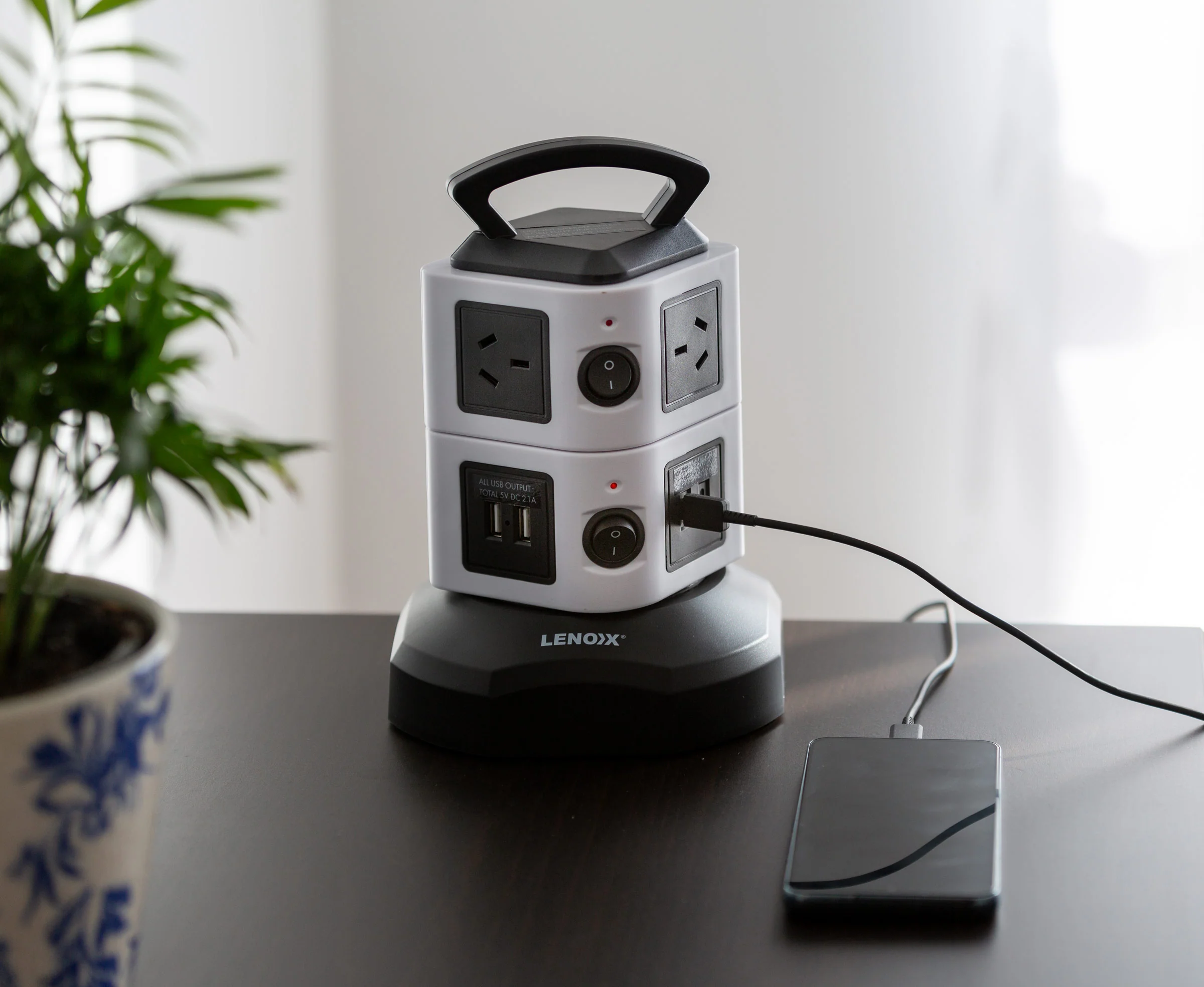 Tower Power Board w/ 6 Outlets + 2x USB-A & 2x USB-C