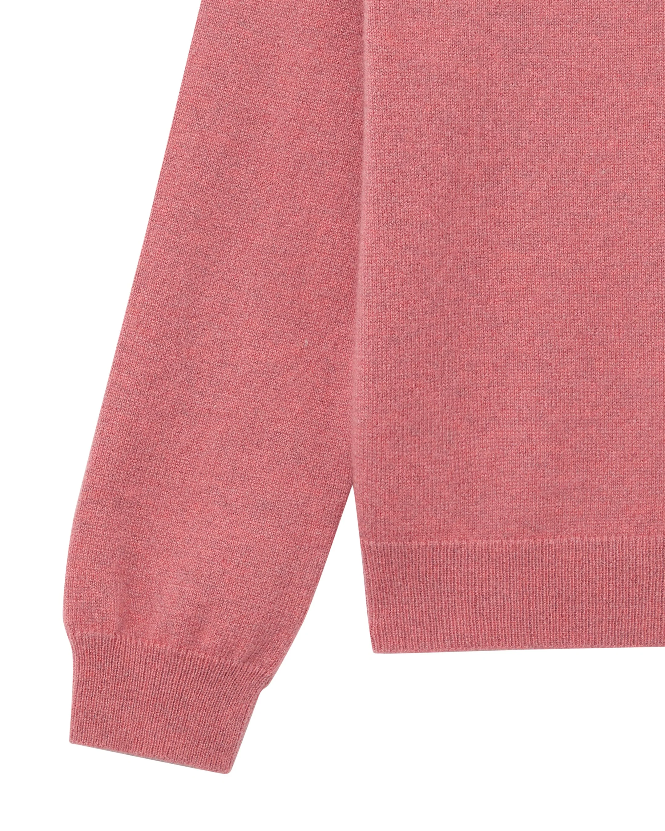 Girls Round Neck Cashmere Sweater Heather Pink
