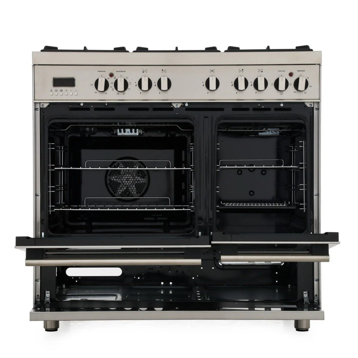 Delonghi DT906/220/RDF Professional 36 Inch Stainless Steel Gas range with 5 Burner and 2 Ovens  Made in Italy  220 v  240 volts 50 hz