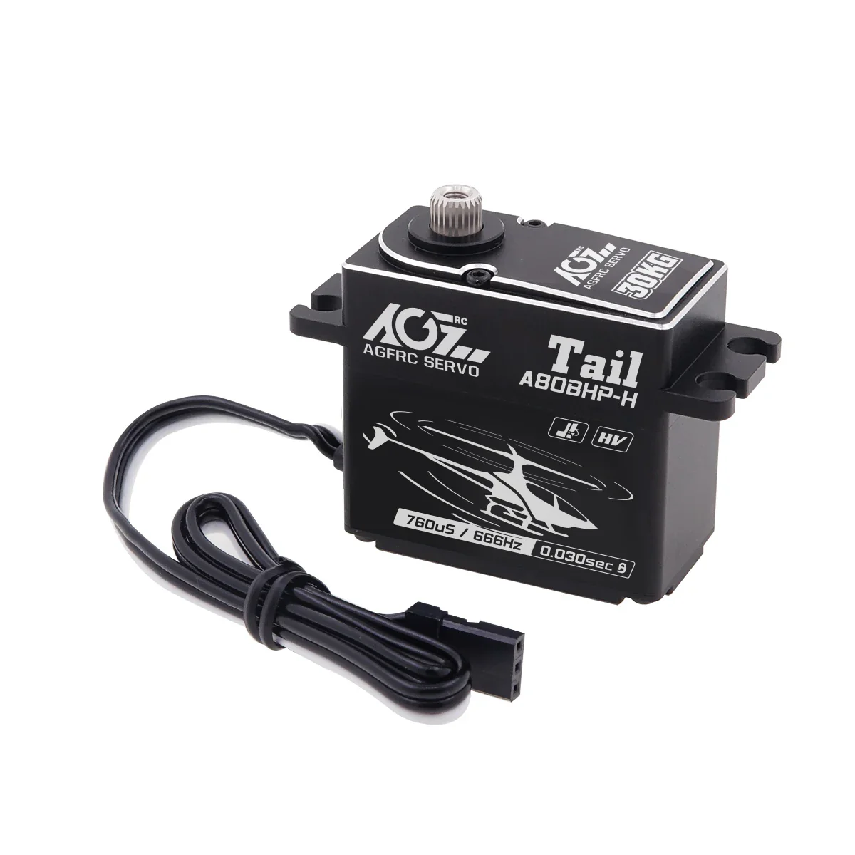 AGFRC A80BHX-H -  8.4V 30KG Programmable Helicopter Cyclic Servo  High Torque High Voltage Brushless Digital Motor For RC Helicopter