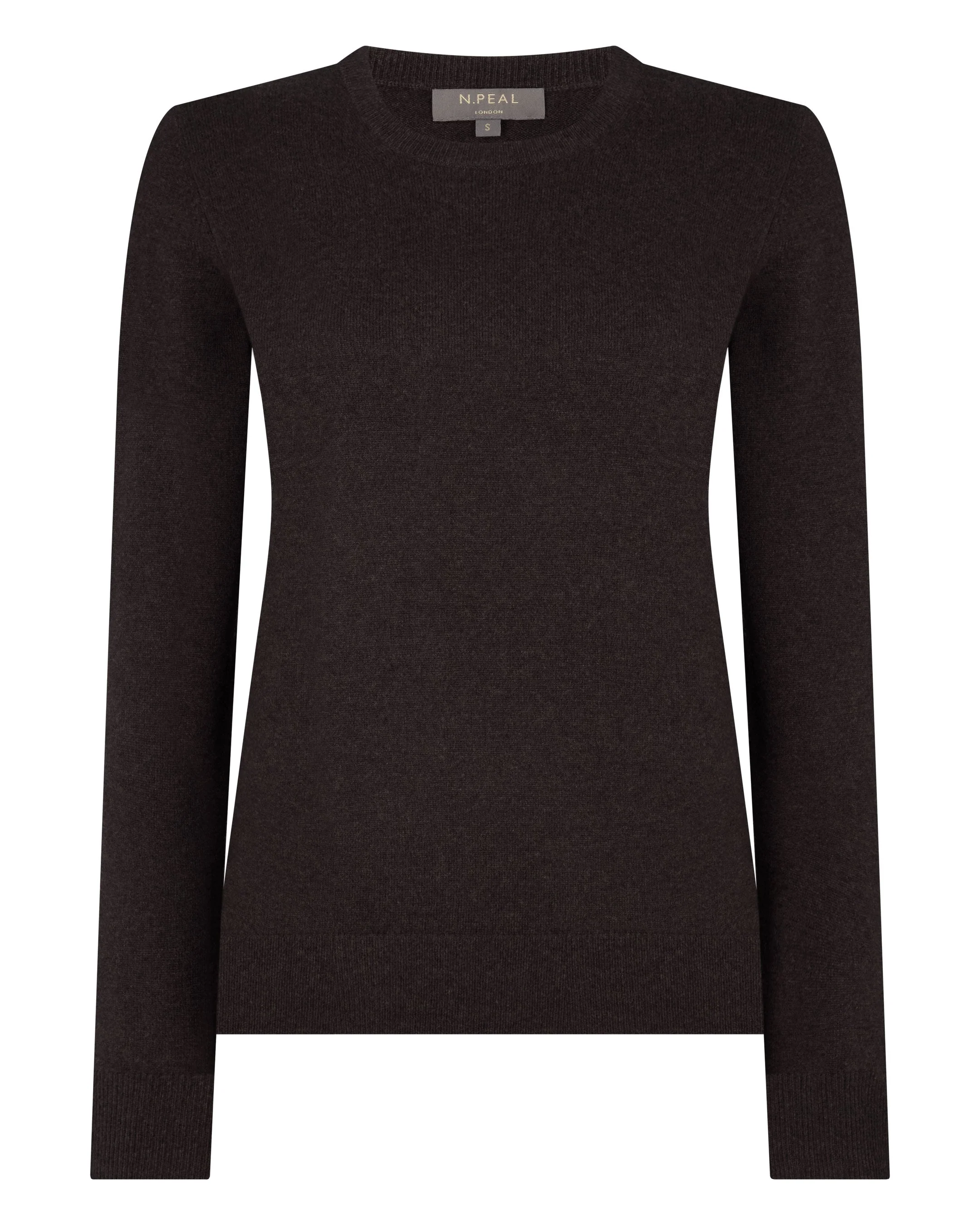 Women's Evie Classic Round Neck Cashmere Sweater Chocolate Brown