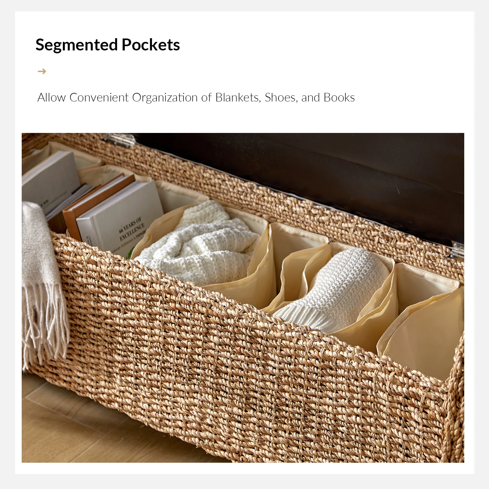 Arnaldo Ratten Storage Bench in Natural