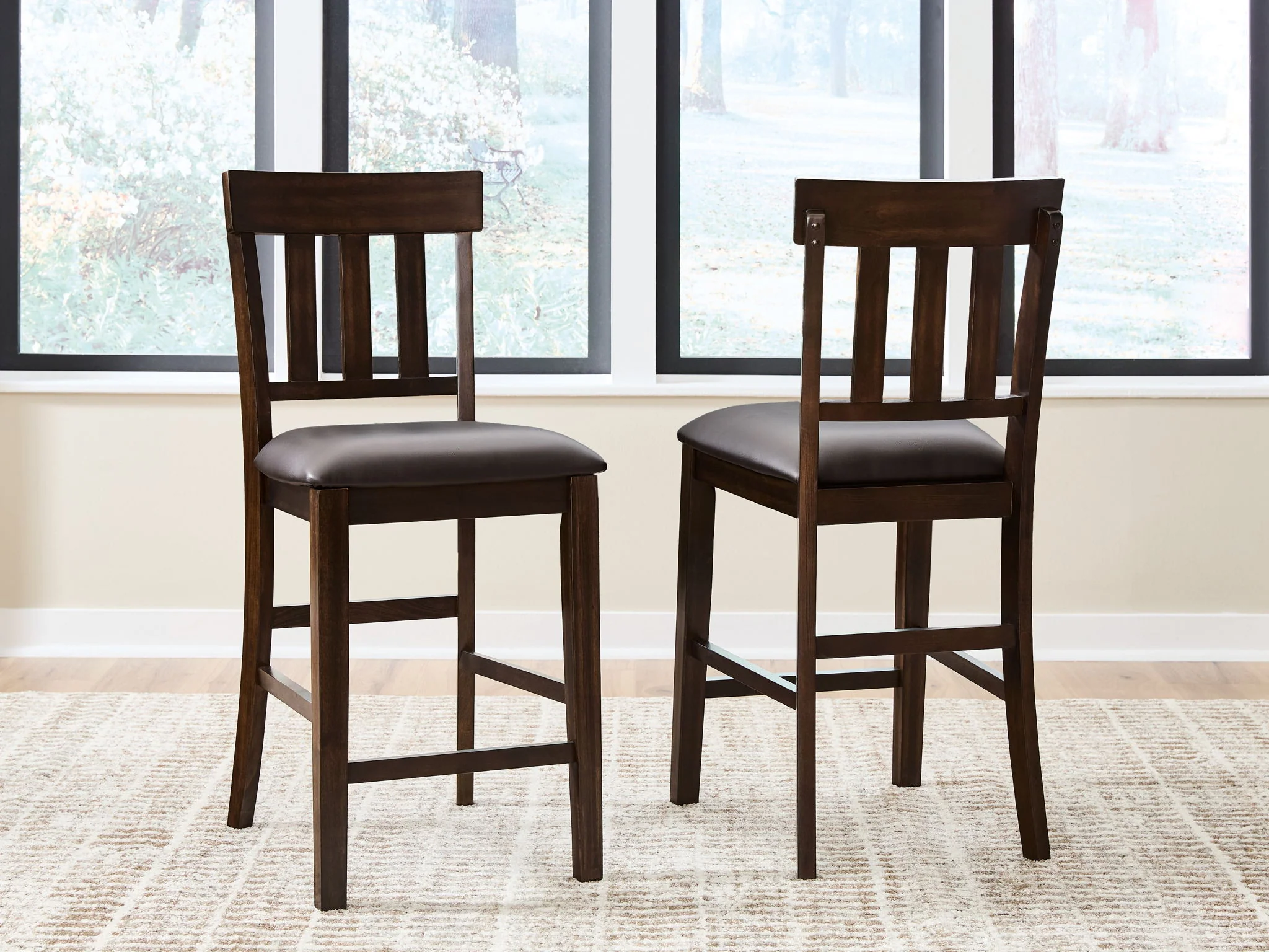 Haddigan - Upholstered Barstool (Set of 2) - Dark Brown
