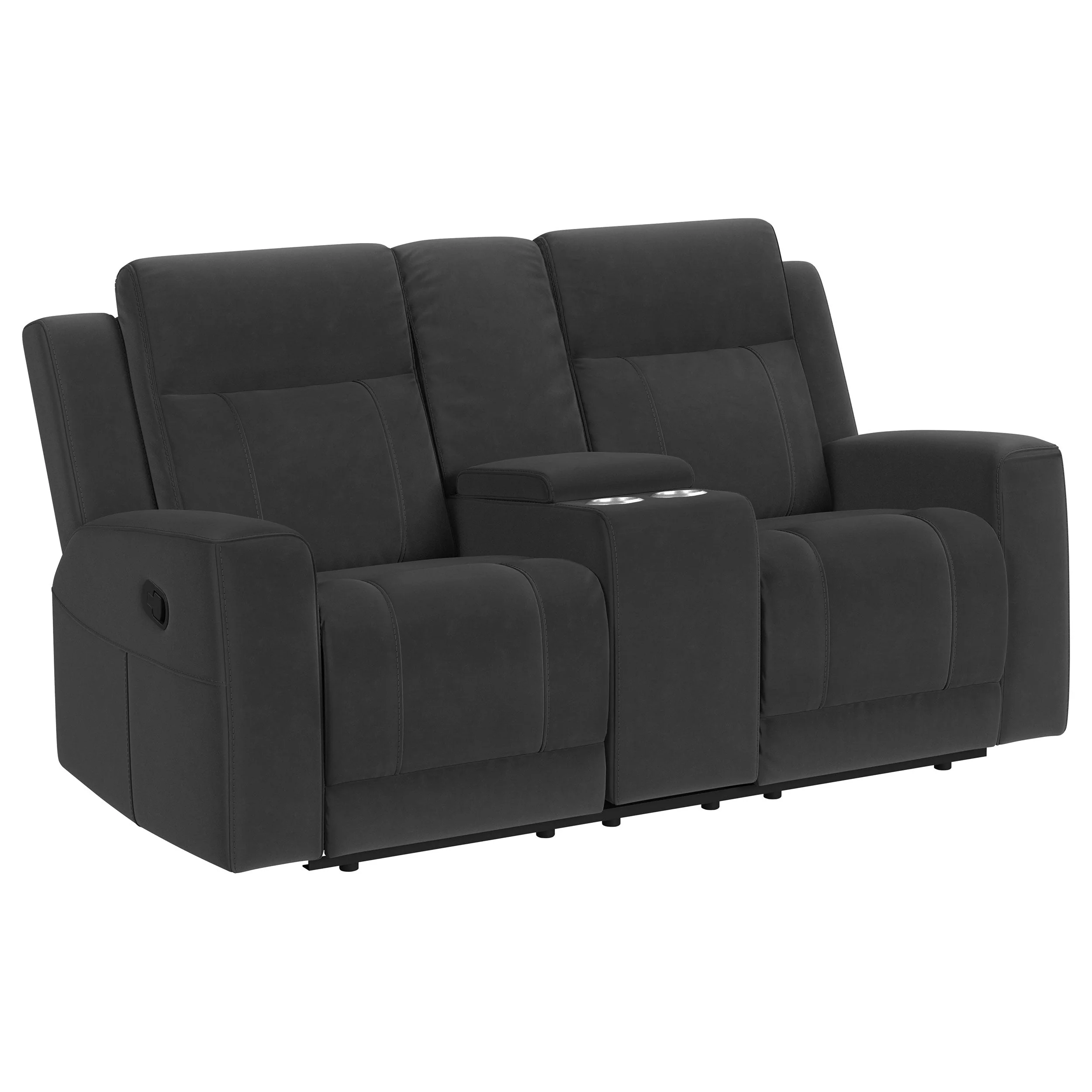 Brentwood  Upholstered Reclining Sofa Set Charcoal