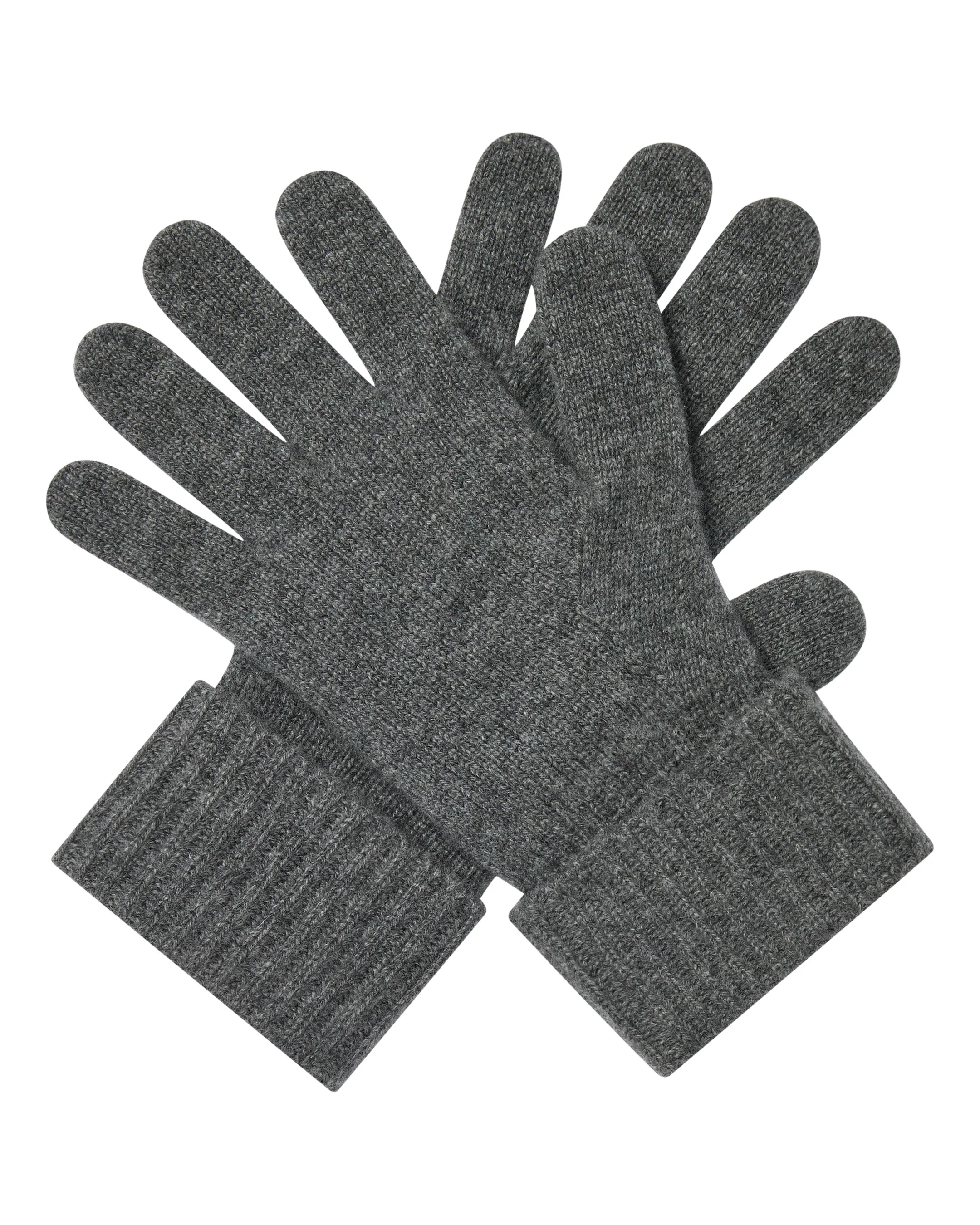 Women's Ribbed Cashmere Gloves Elephant Grey