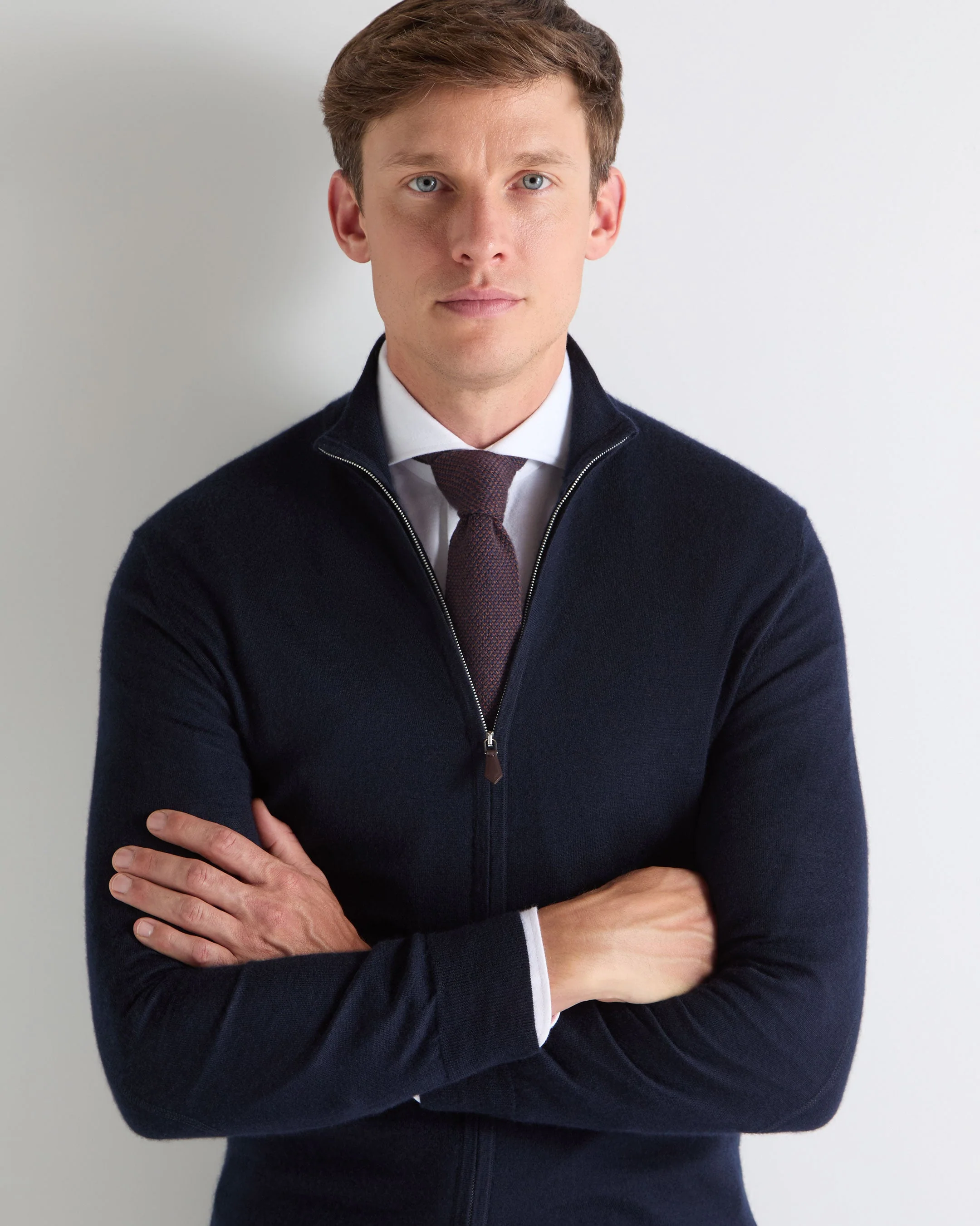 TUCCI SUPERFINE FULL ZIP Navy Blue