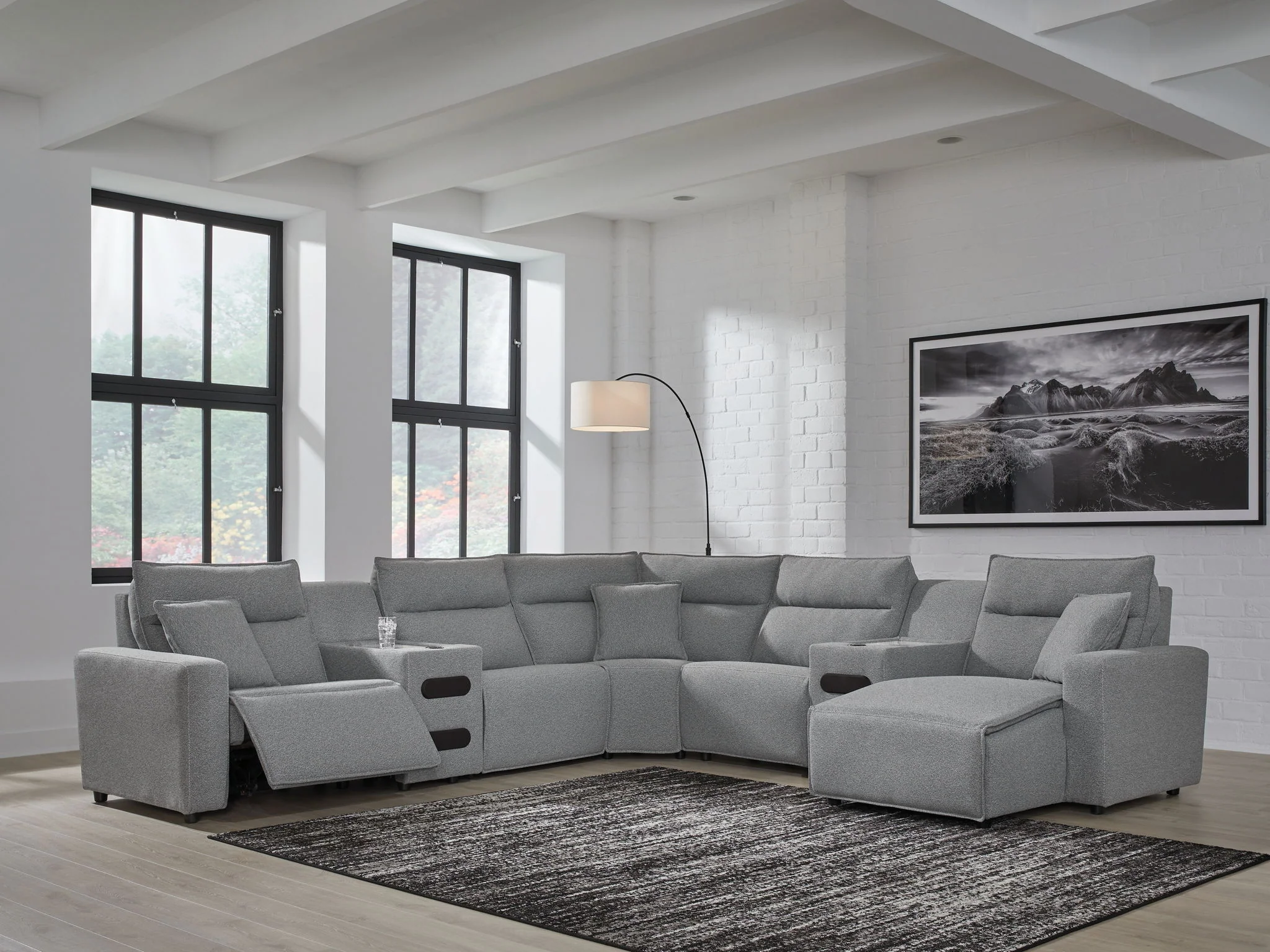 ModMax II - Salt And Pepper - Reclining Sectional