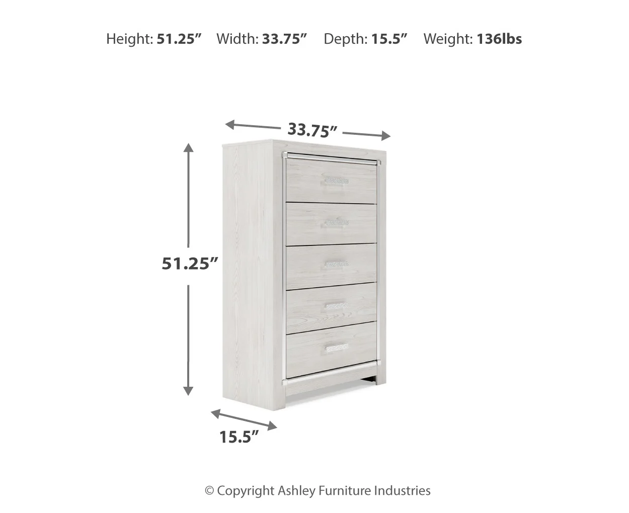 Altyra Five Drawer Chest