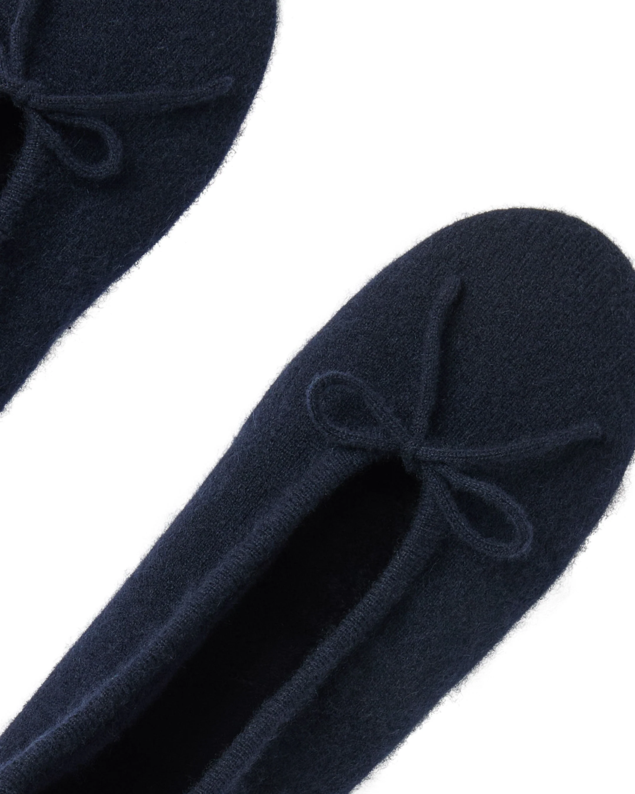 Women's Fur Lined Cashmere Slippers Navy Blue