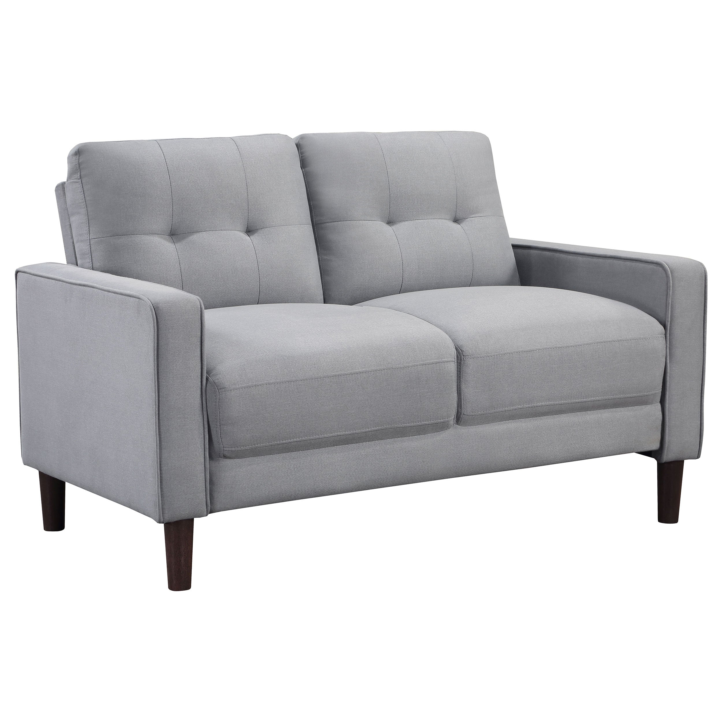Bowen Upholstered Track Arm Tufted Loveseat Beige