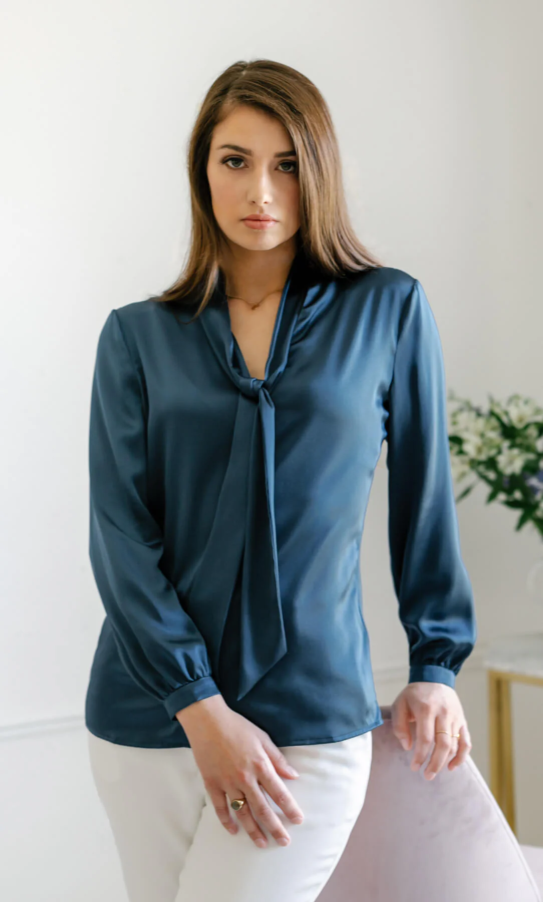 Vinci Silk Bow Blouse