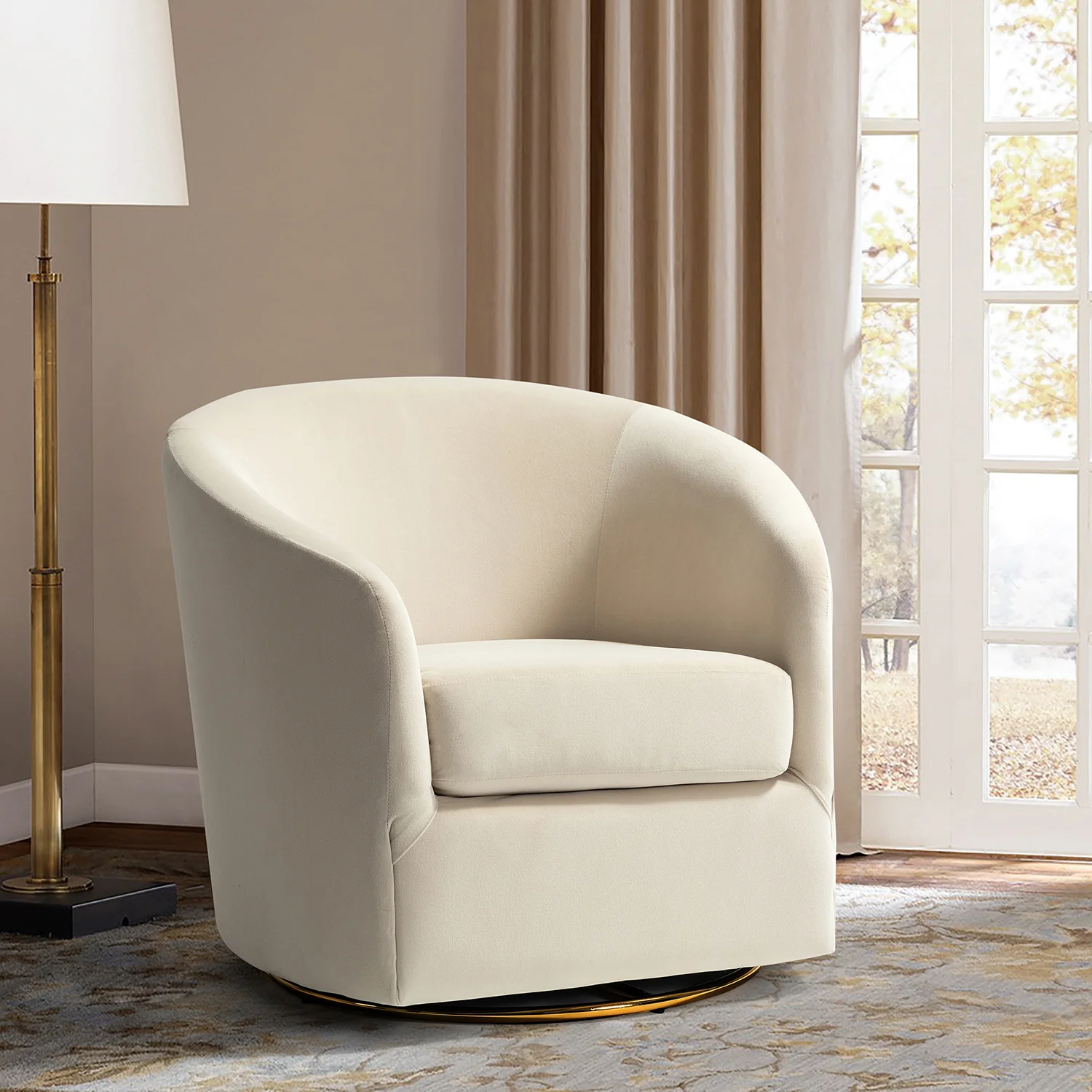 Amarante Swivel Chair in Tan