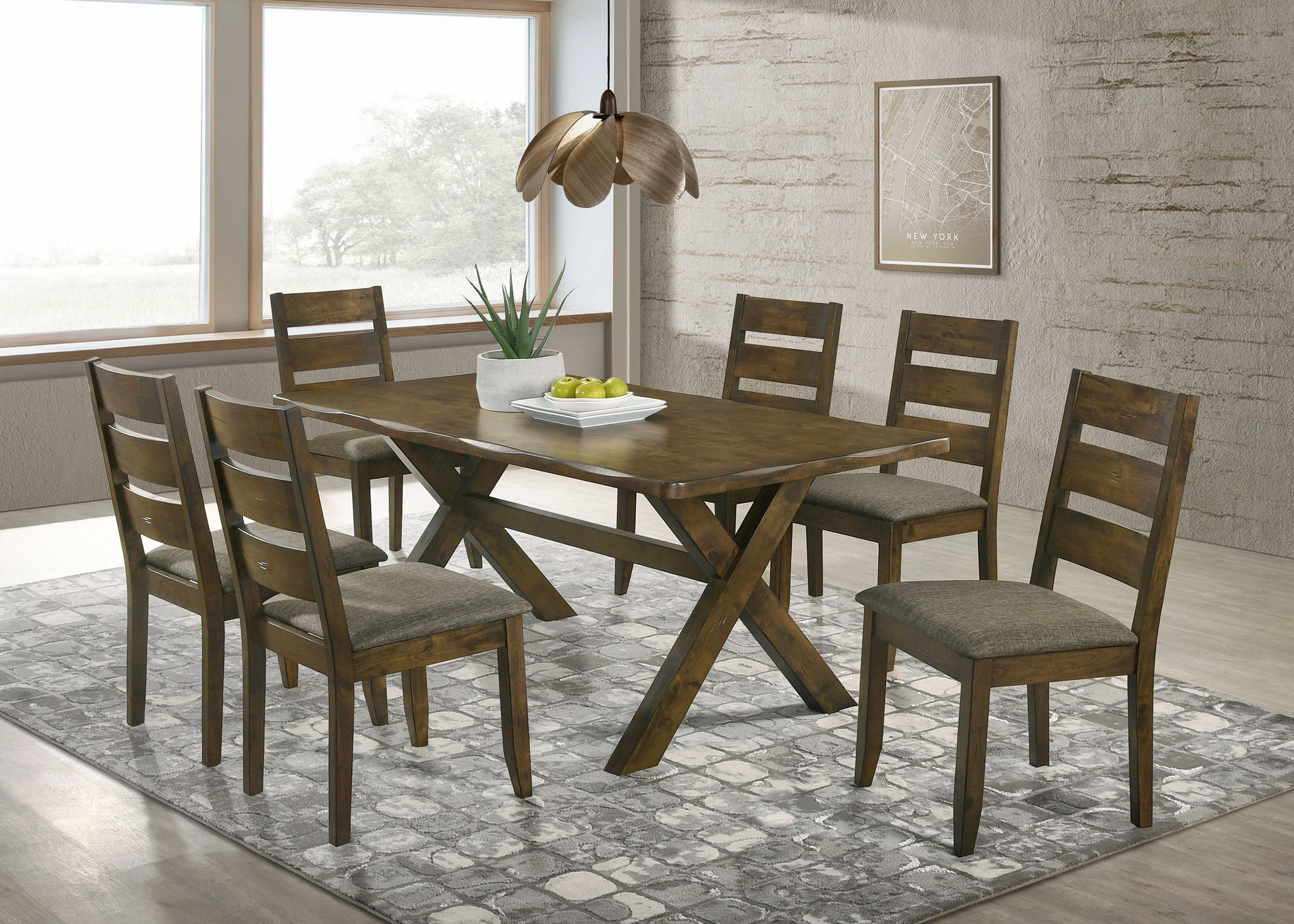 Alston Rectangular Dining Table Set Knotty Nutmeg