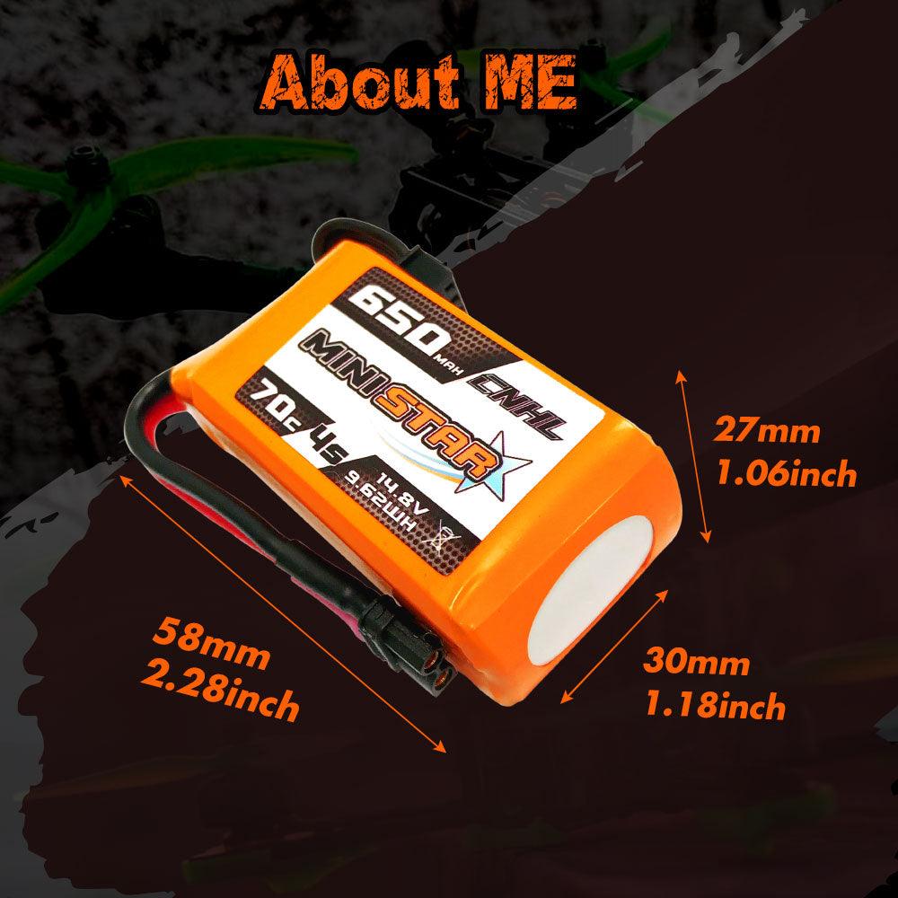 3PCS CNHL 4S 14.8V Lipo Battery 650mAh 850mAh 70C MiniStar With XT30 XT60 Plug For RC FPV Racing Drone Mini Quadcopter Airplane