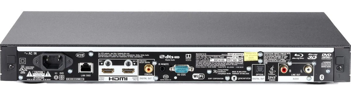 Sony UBP-X1000ES Region Free 4K UHD Blu-Ray Player RS-232