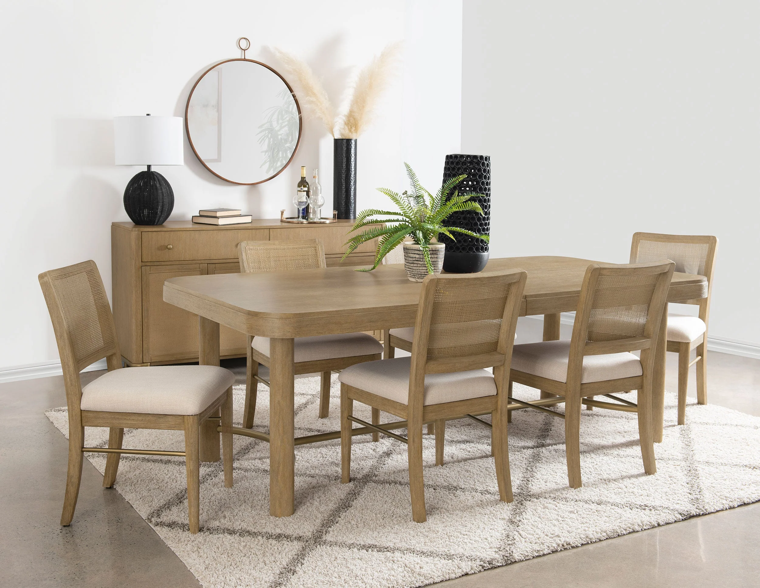 Arini  Extension Leaf Dining Table Set Black