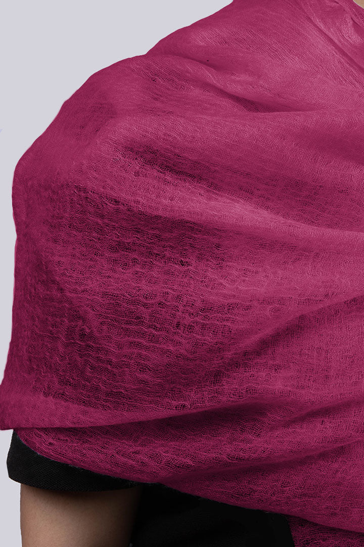 Handwoven Pure Cashmere Scarf Shawl in Scarlet Red