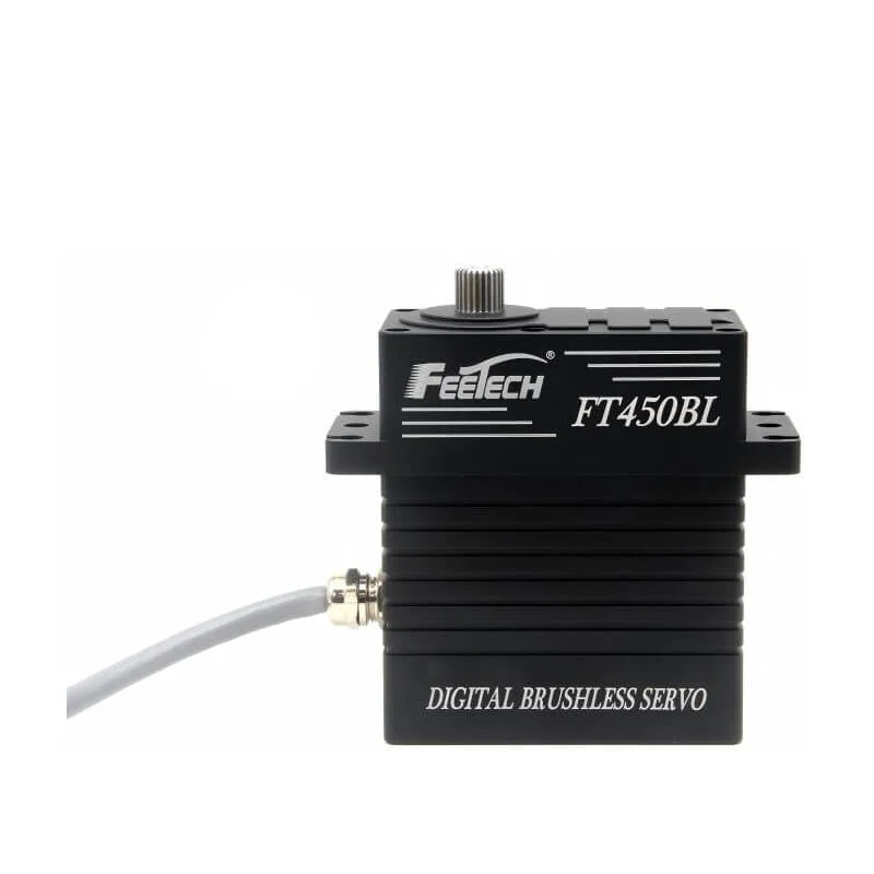 FEETECH FT450B Servo Motor, 24V Brushless, 450kg.cm Peak Torque, 180° PWM Control, Aluminum Case, 25T Spline