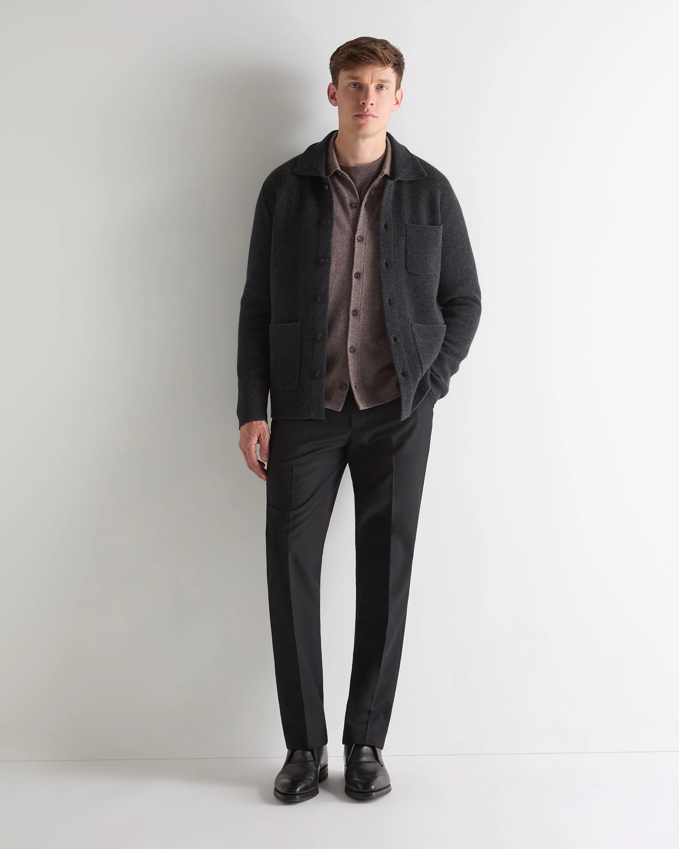 Men's Putney Cashmere Polo Shirt Otter Brown