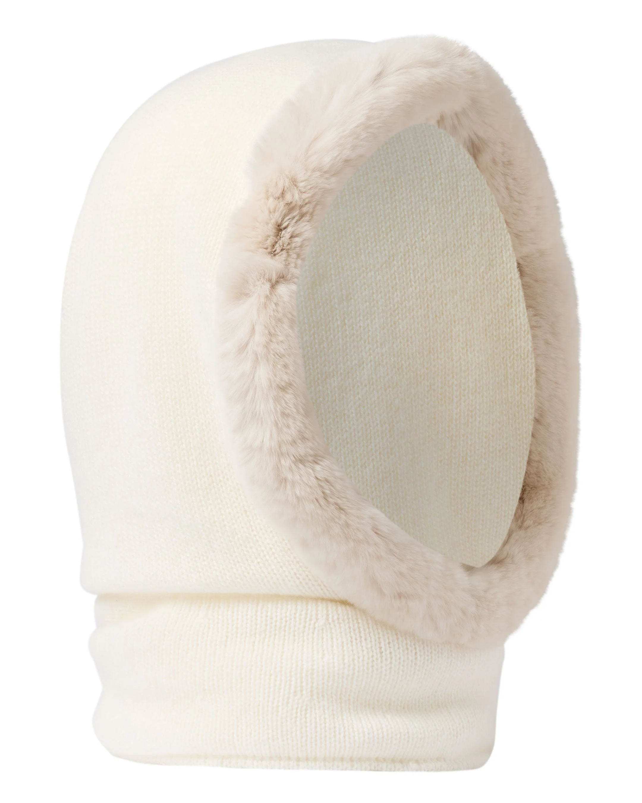 Women's Fur Trim Ski Hood New Ivory White