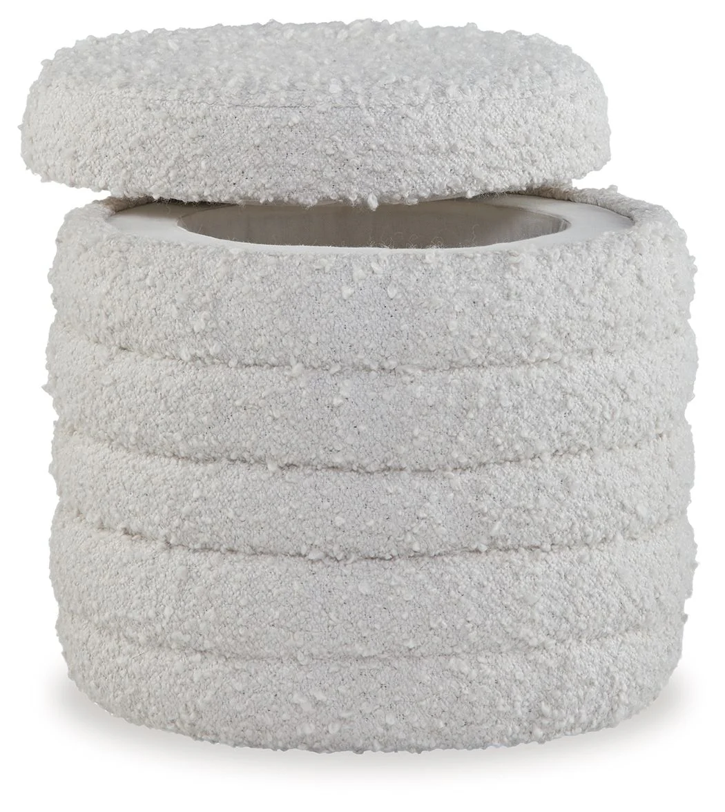 Duntler - Storage Ottoman - Ivory