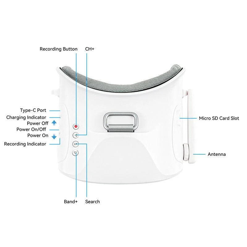 BETAFPV VR03 FPV Goggles - 64GB Storage DVR Recording 48CH RC FPV Racing Drones