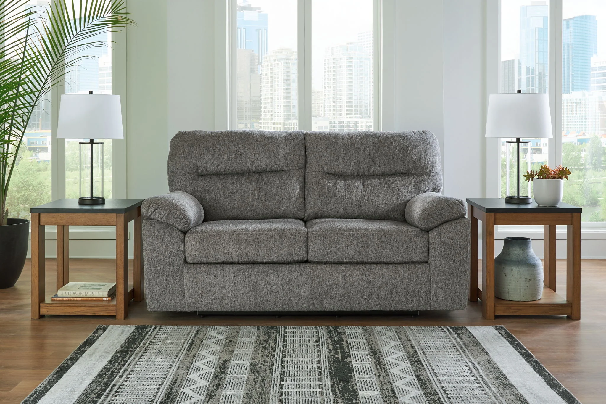 Bindura - Glider Loveseat - Mineral