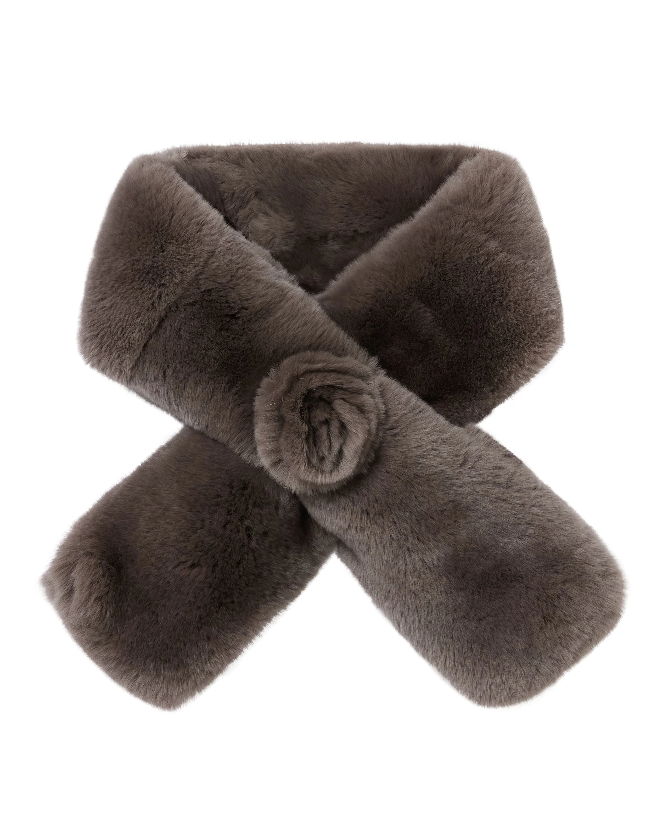 Women's Fur Neck Warmer Soft Truffle Brown