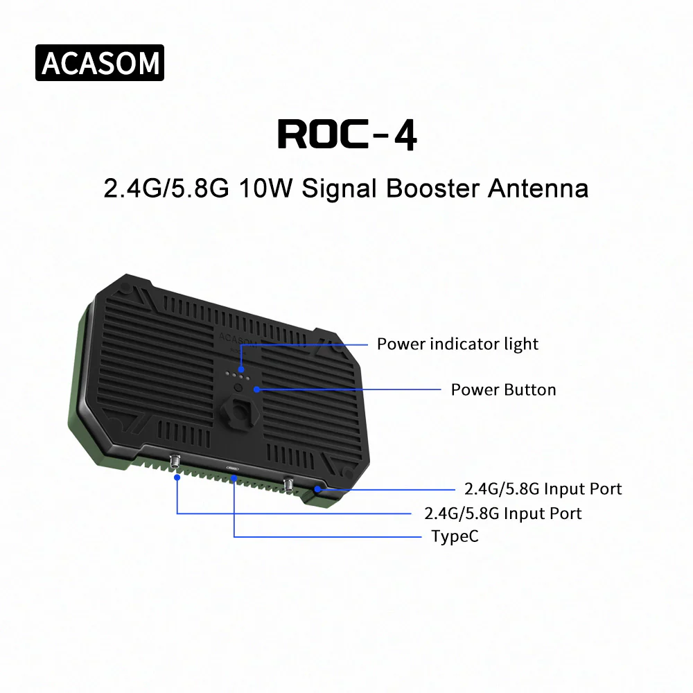 ACASOM ROC-4 2.4G/5.8G 10W 8000mAh Dual-band Signal Booster Antenna Remote