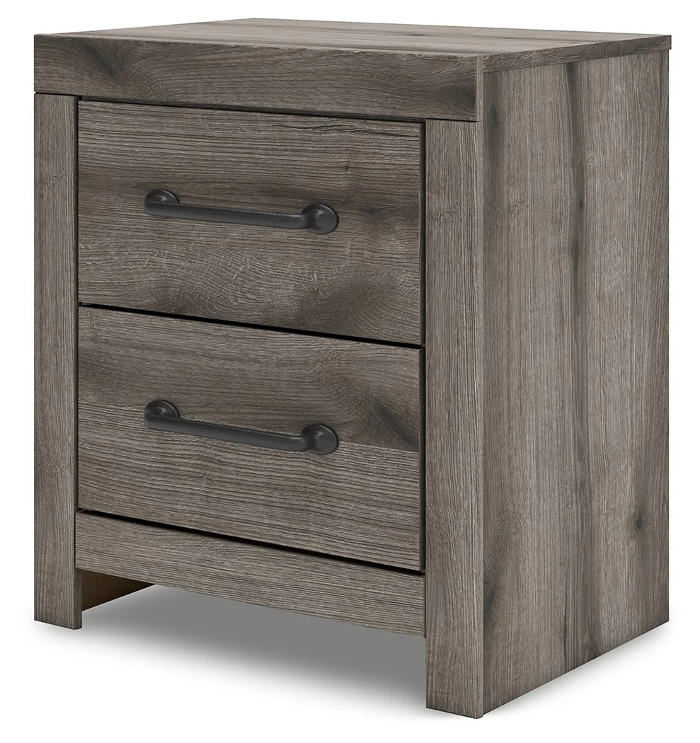 Graystorm - Two Drawer Night Stand - Brown Gray