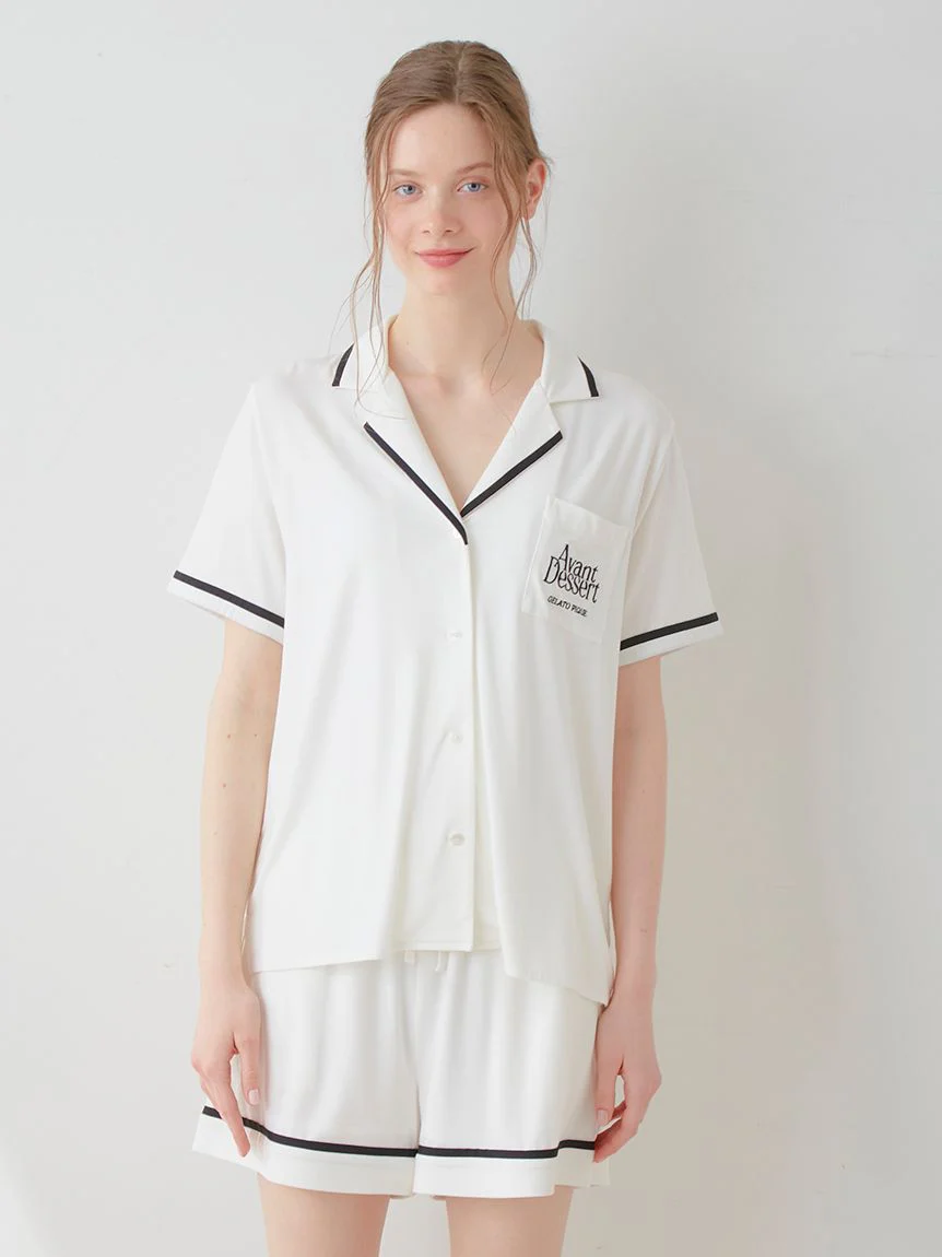 COOL Rayon Logo Button-Up Sleep Shirt