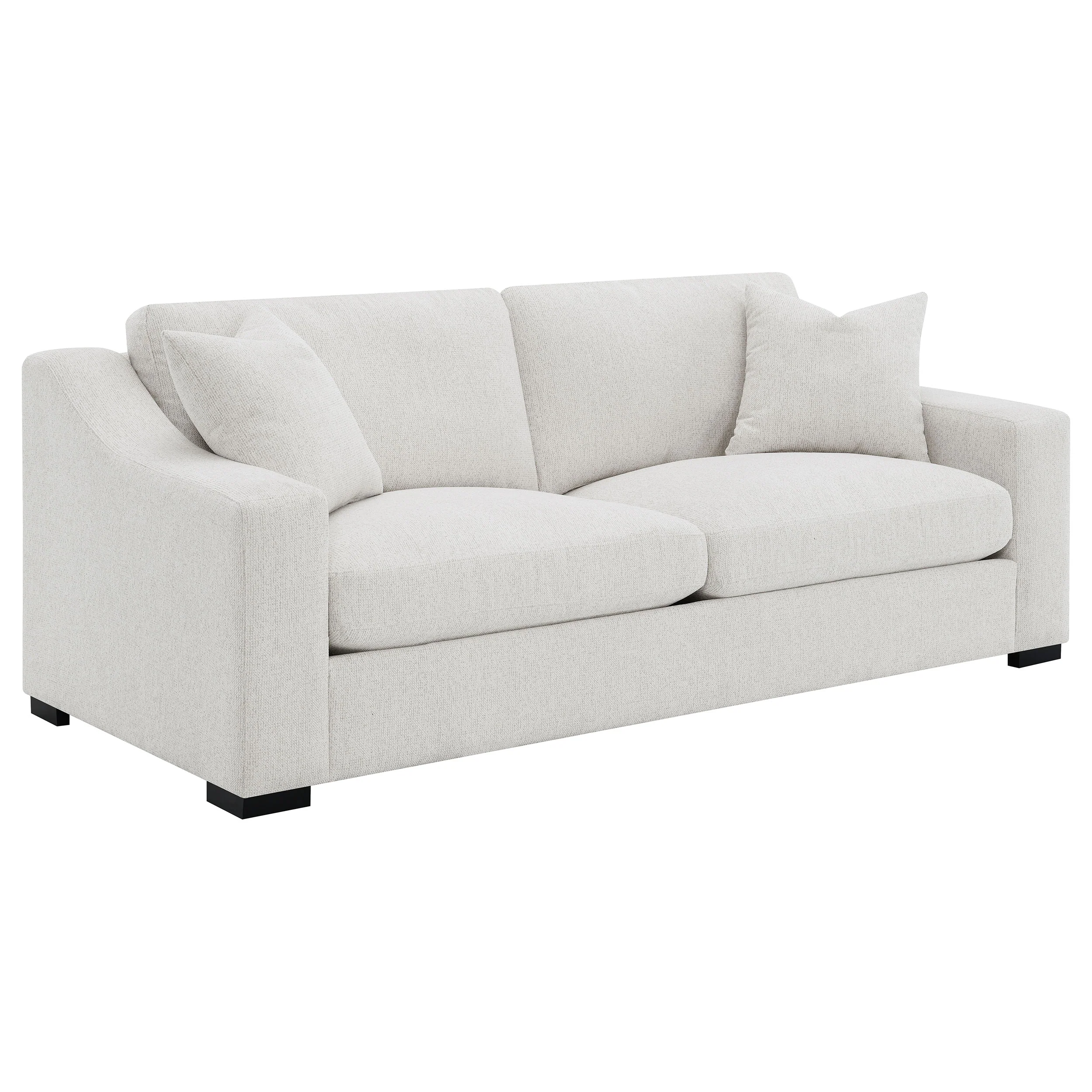 Ashlyn  Upholstered Track Arm Sofa Set Sand